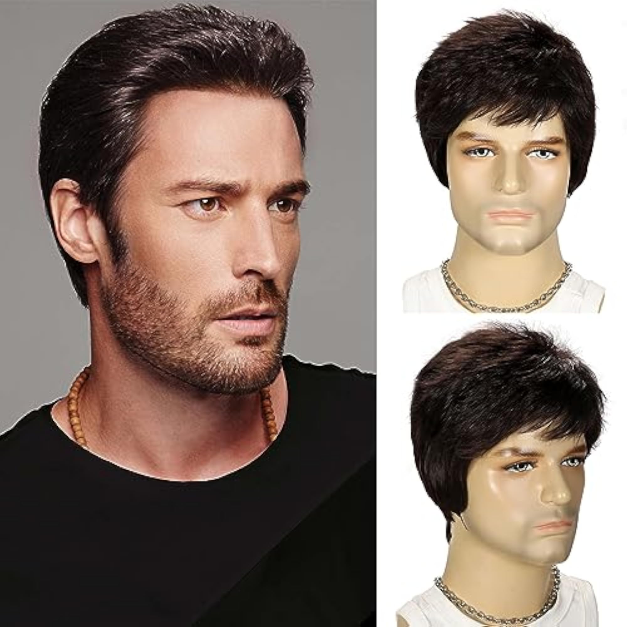 Men's Reddish Brown Short Straight Wig